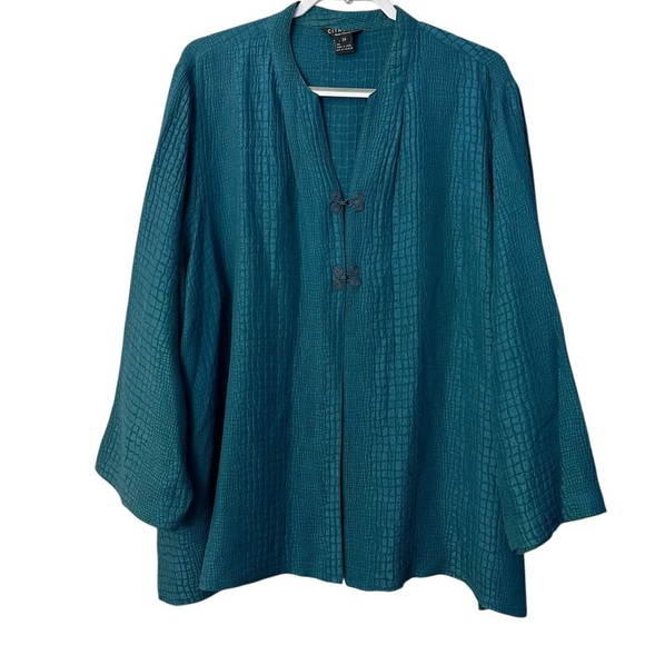 Citron Santa Monica Tops - Citron Santa Monica Silk Turquoise Blouse Top